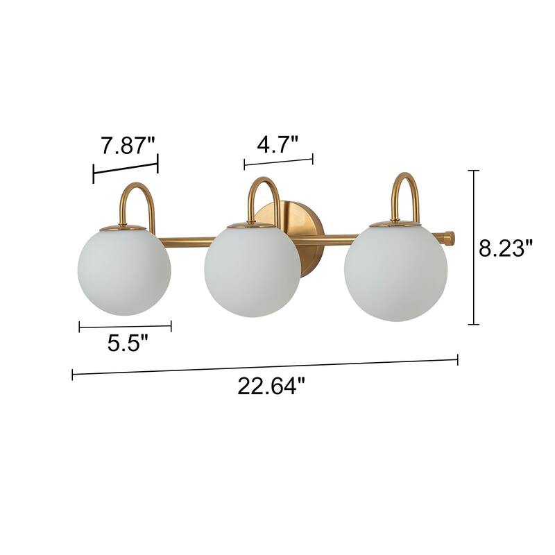 3/4-Light Dimmable Modern Bathroom Light Fixture with Frosted Glass