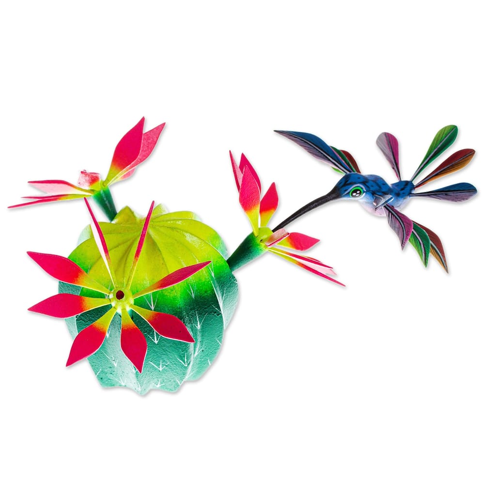 Novica Handmade Hummingbirds Delight Wood Alebrije Sculpture