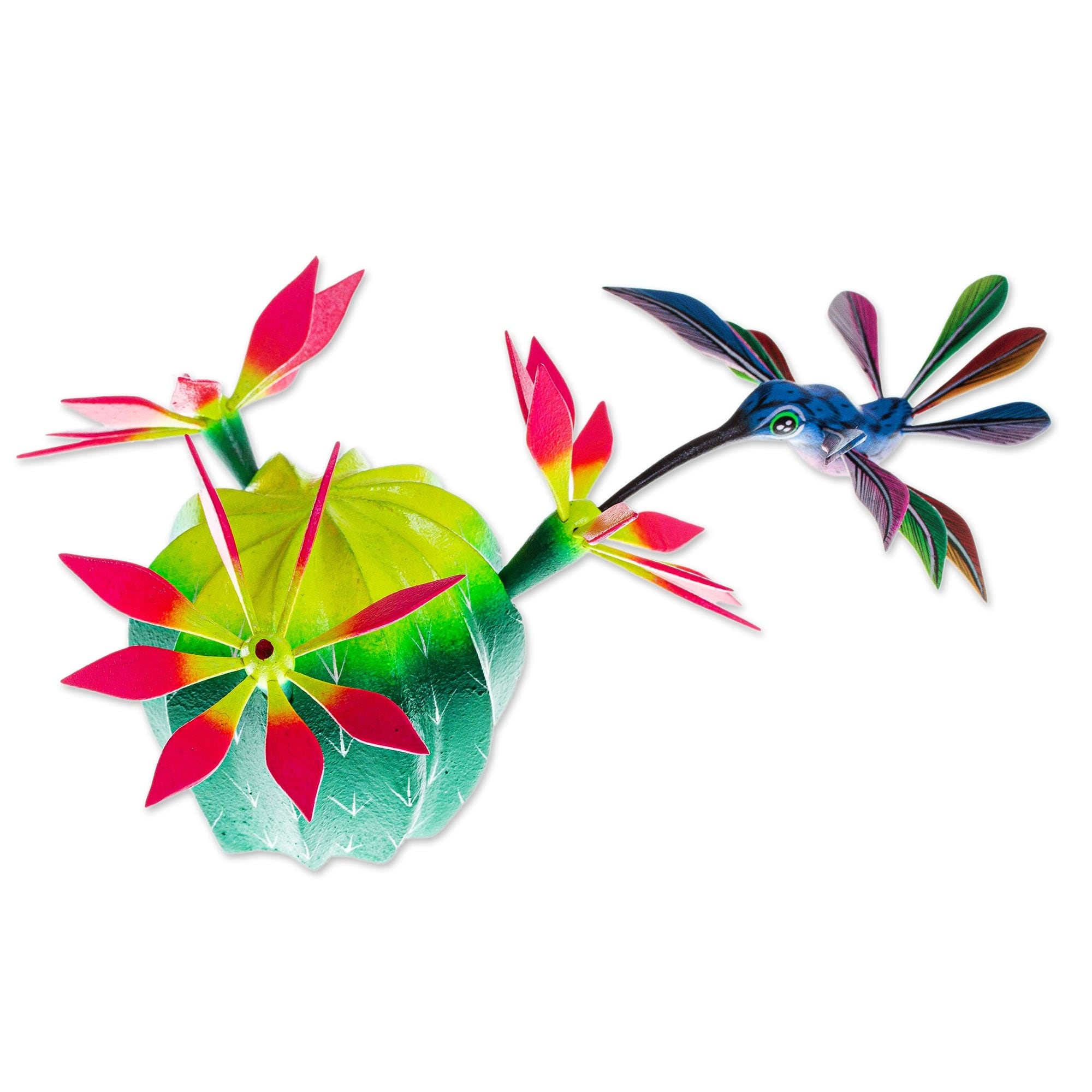 Novica Handmade Hummingbirds Delight Wood Alebrije Sculpture