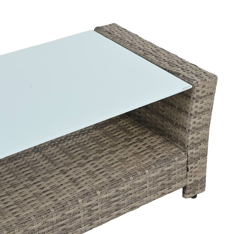 Outdoor Wicker Weaving Conversation Combo Set of 6