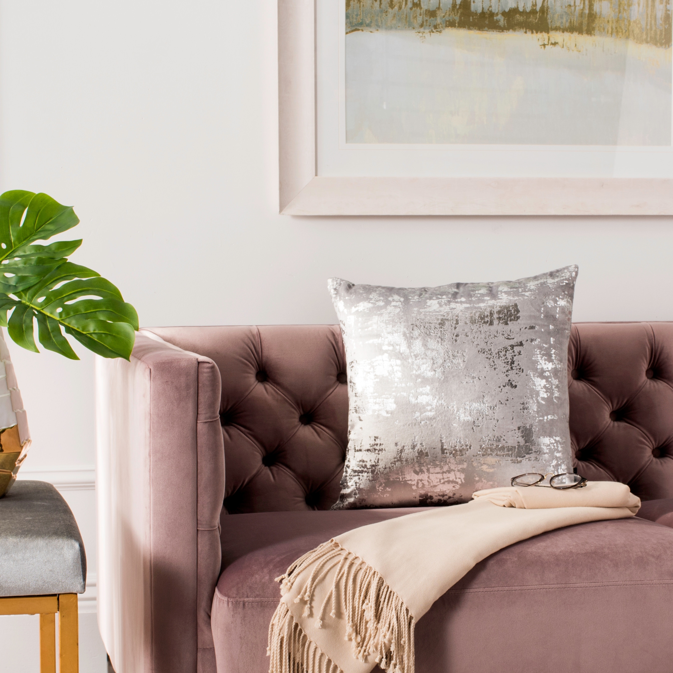 Metallic 2025 silver pillows