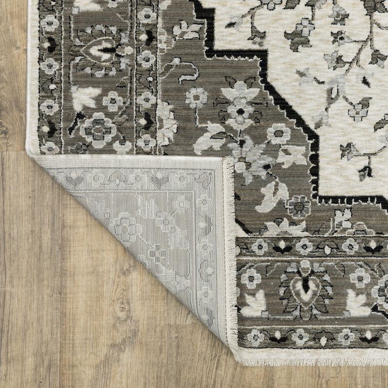 Style Haven Cádiz Star Medallion Ivory/Grey Area Rug