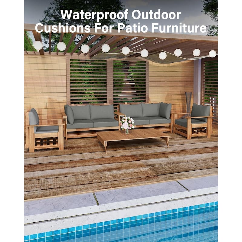 WINSOON 14 Piece Outdoor Furniture Replacement Cushions,Patio Seat Cushions