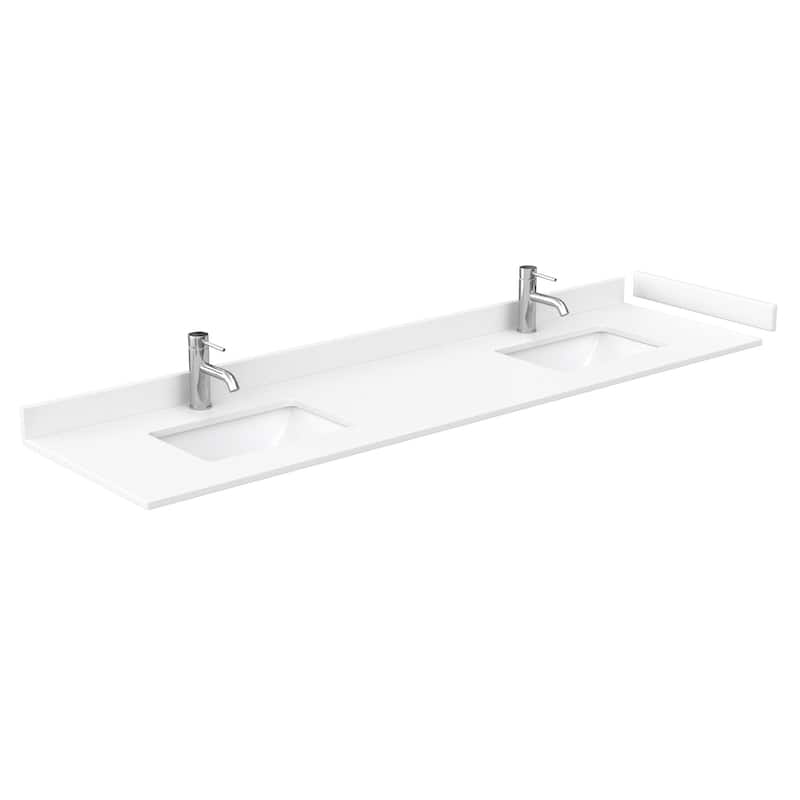 Wyndham Collection 80" Double Vanity Top with Undermount Rectangular - White Cultured Marble