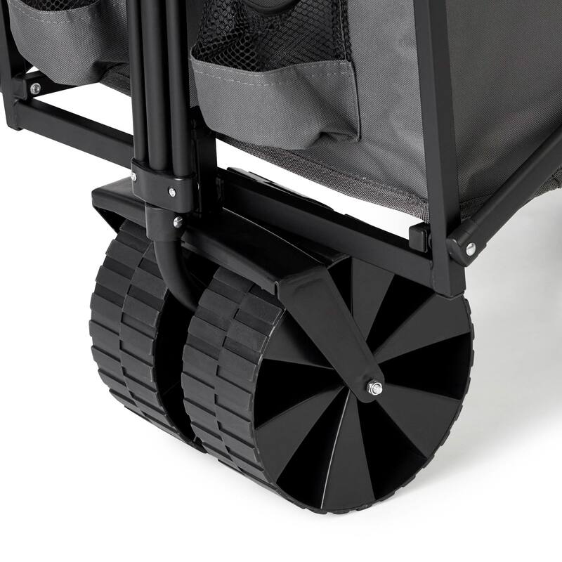 Seina 150lb Capacity Collapsible Steel Frame Outdoor Utility Wagon Cart, Gray - 15.84