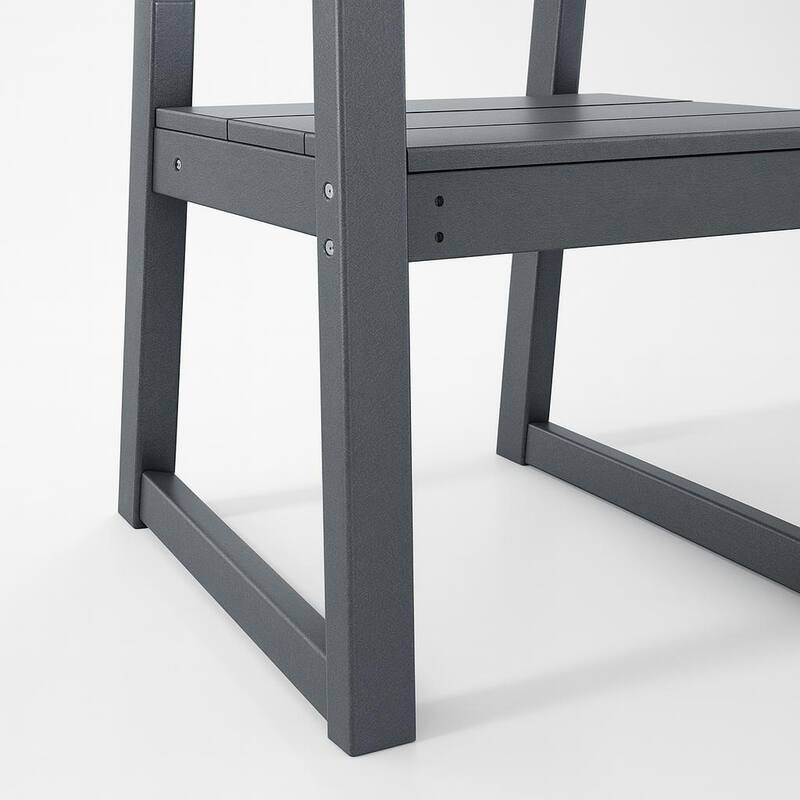 HDPE Outdoor Dining Armchairs, All-Weather Patio Chairs with Backrest & Armrests for Backyard, Deck, Porch, Garden