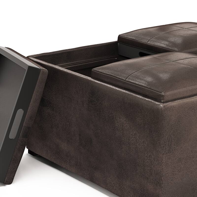 Square Coffee Table Storage Ottoman