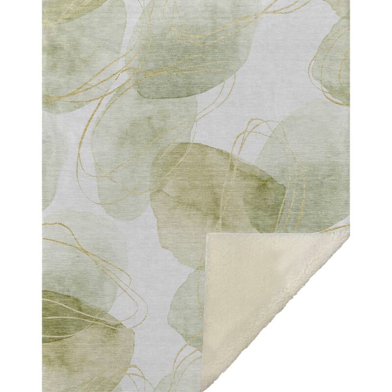 Premium Machine Washable Modern Glam Sherpa Throw Blanket