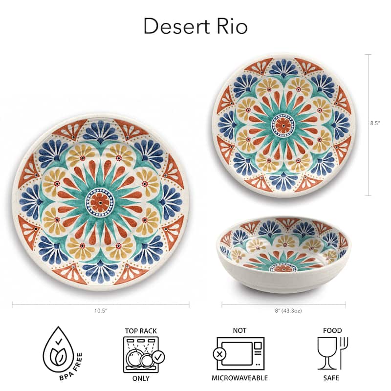 Abode Homewares Desert Rio Planta Salad Plate - Multicolor - 8.5" - Set of 6