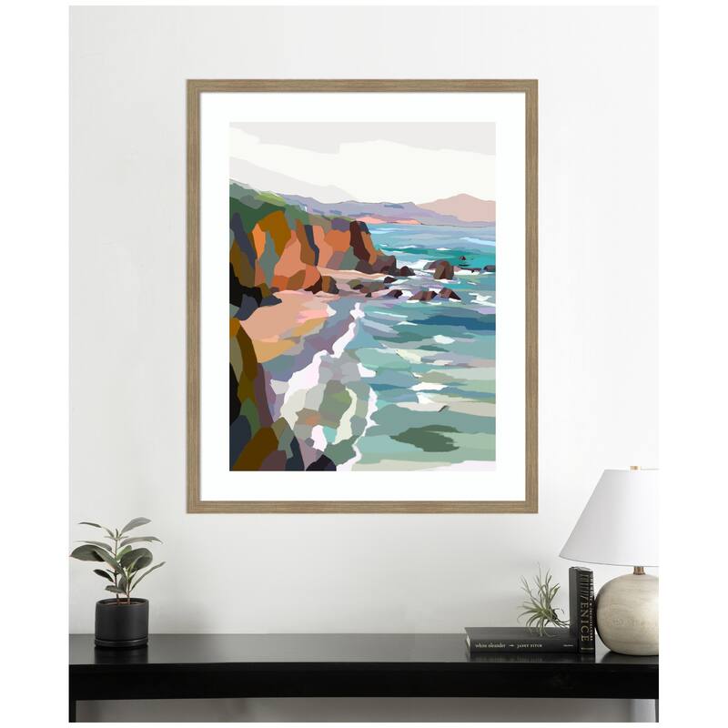 Kate and Laurel Framed Art Pho Beach by Nikita Jariwala