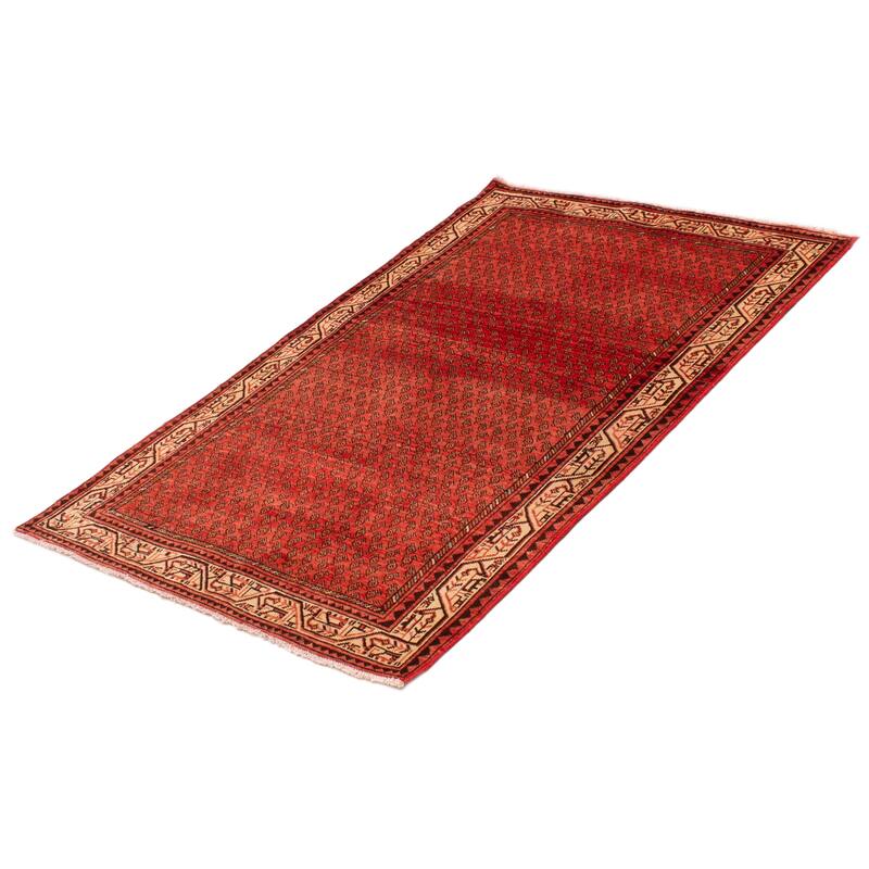 ECARPETGALLERY Hand-knotted Royal Sarough Red Wool Rug - 4'3 x 6'11