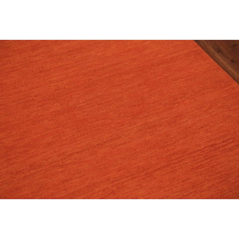 Orange Modern Gabbeh Oriental Rug Handmade Wool Carpet - 3'4" x 6'5"