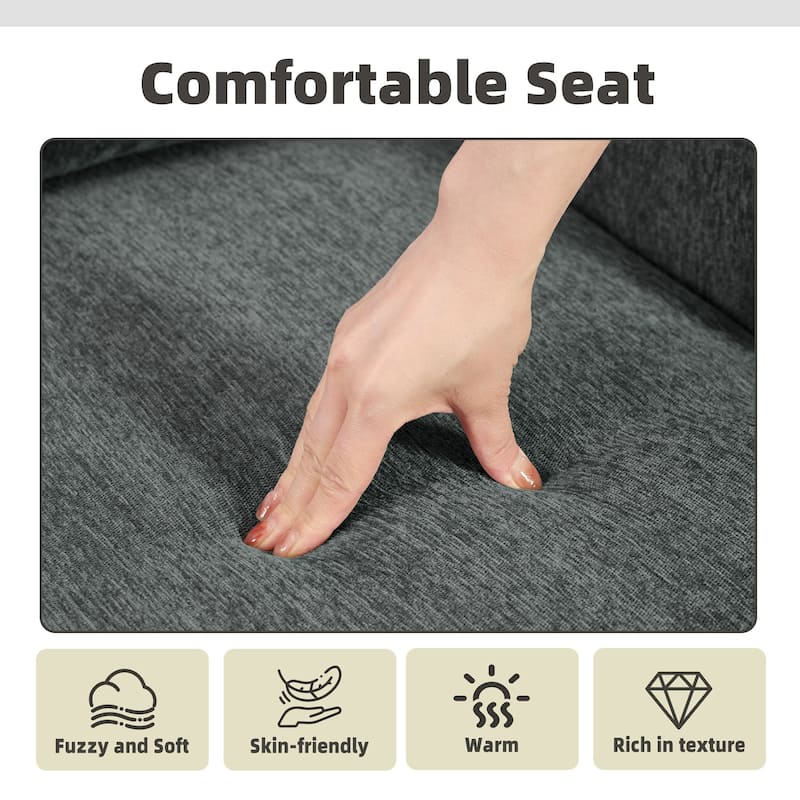 Set of 2 Mid Century Chenille Upholstered Accent Chairs