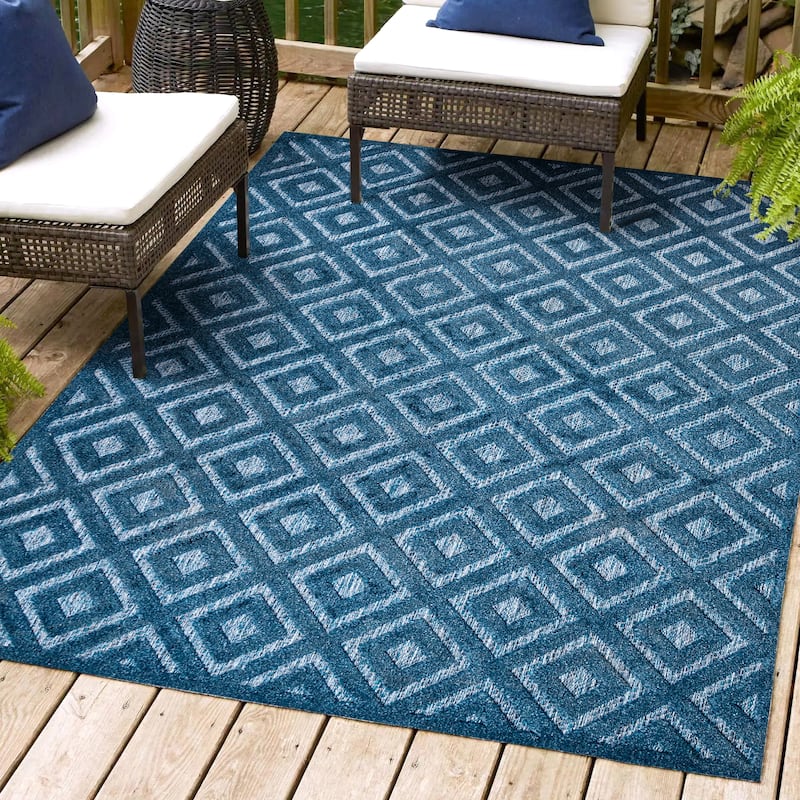 JONATHAN Y Ankara Neutral Diamond Trellis Indoor/Outdoor Area Rug