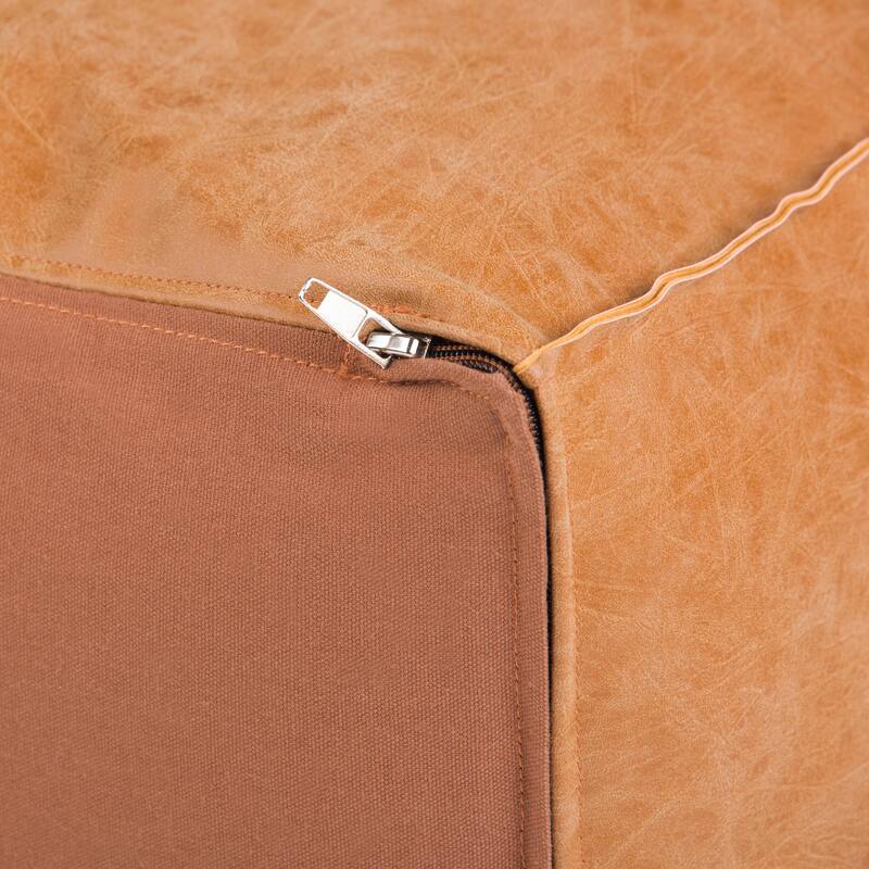 WYNDENHALL Wendal Boho Square Pouf in Faux Leather