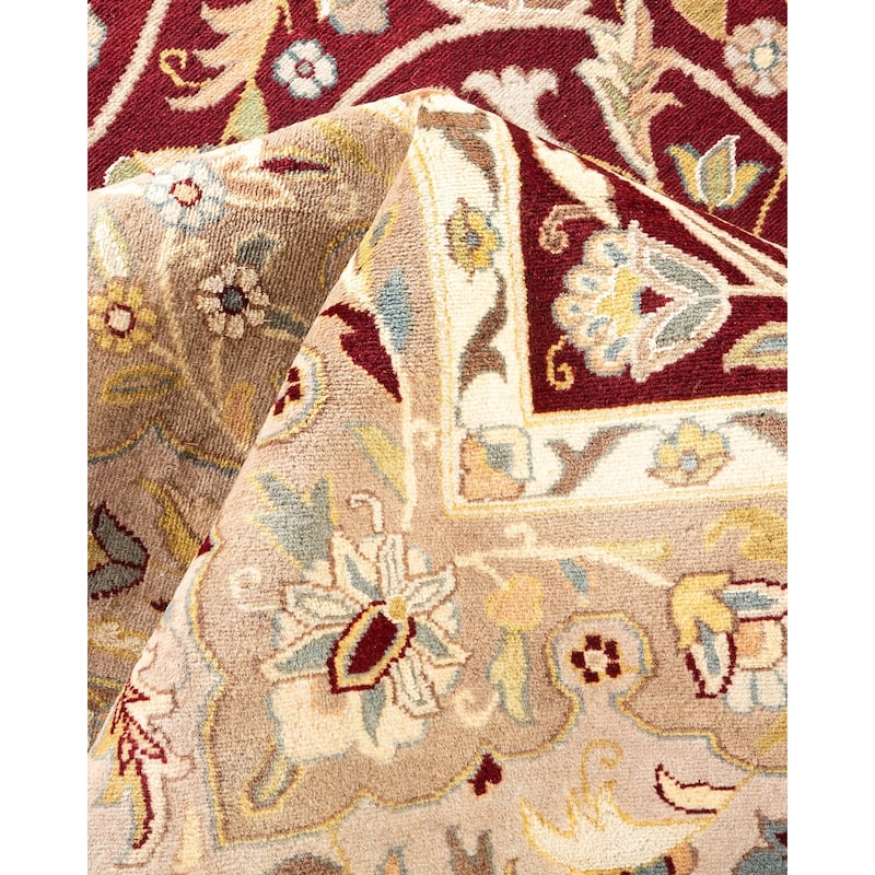 Overton Hand Knotted Wool Vintage Inspired Traditional Mogul Red Area Rug - 9 x 12