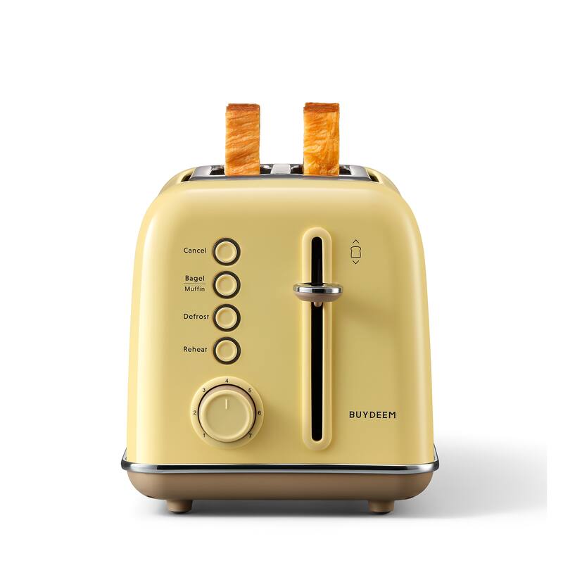 BUYDEEM 2-Slice Toaster,Extra Wide Slots Stainless Steel with High Lift Lever Toster
