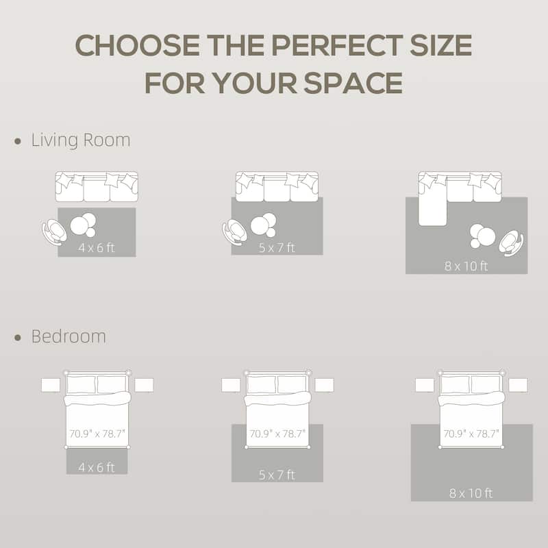 HOMCOM 4x6 Area Rug, Vintage Machine Washable Rug, Non-Slip Floor Carpet for Living Room, Bedroom, Dining Room, Home Office