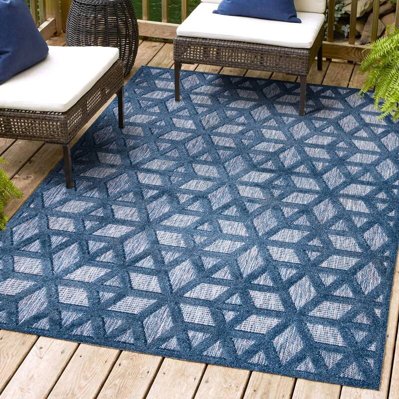 JONATHAN Y Peralta Neutral Geometric Indoor/Outdoor Area Rug