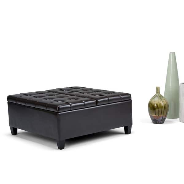 slide 2 of 170, WYNDENHALL Elliot Transitional Table Ottoman 36"w x 36"d x 16.5 "h - Tanners Brown