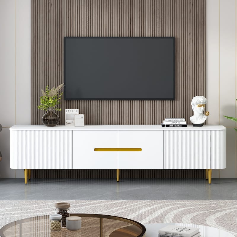 78.7" Minimalist TV Stand for TVs up to 85 Inches, Modern Entertainment Center Media Console with 4 Spacious Cabinets