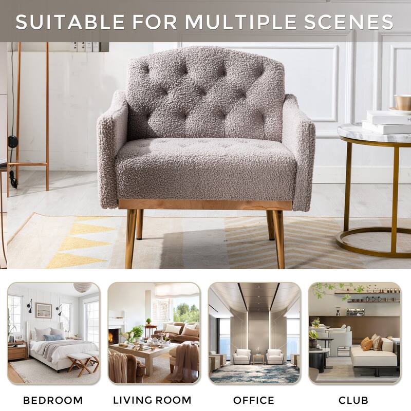 Tufted Decorative Fabric Armchair