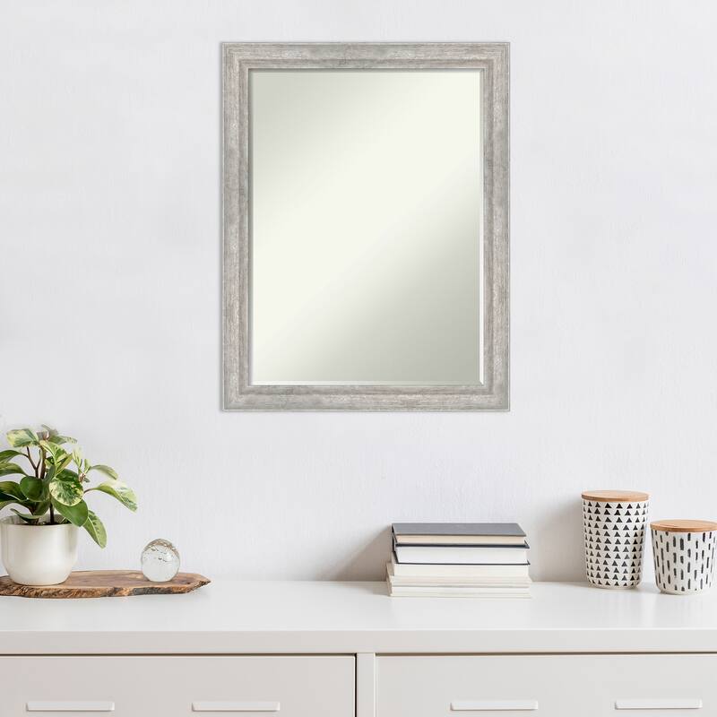 Angled Half-Inch-Bevel Wood Framed Wall Mirror - Glass Size 18x24