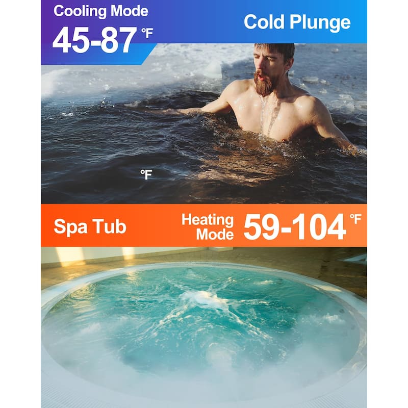 Electric Pool Heat Pump 35100 BTU for 10000 Gallon Pools - 33.3"L x 14.5"W x 27.9"H