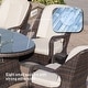 preview thumbnail 8 of 11, Modern 7-piece Aluminum Fire Pit Table with with 6 Woven PE Chairs