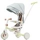 preview thumbnail 1 of 12, 7 in 1 Baby Tricycle, Foldable Toddler Tricycle with Removable and Adjustable Parent Handle, green Green