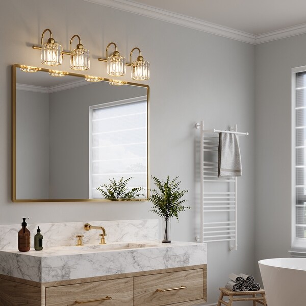 ExBrite Modern Rose Gold 1 2 3 4 5 light Bathroom Dimmable Crystal Vanity Lights Wall Sconces Bed Bath Beyond 34346987