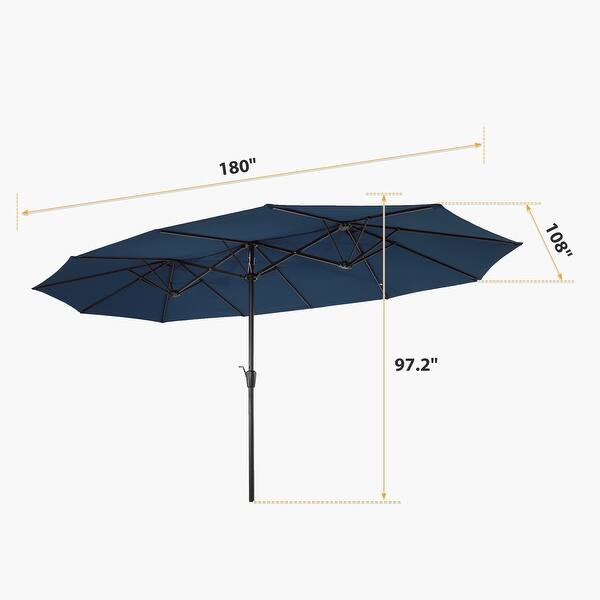 best choice products rectangular twin market patio umbrella Best Choice Products 15x9ft Large Double-Sided Rectangular Outdoor Steel Twin  Patio Market Umbrella w/Crank and Wind Vents - Bed Bath & Beyond