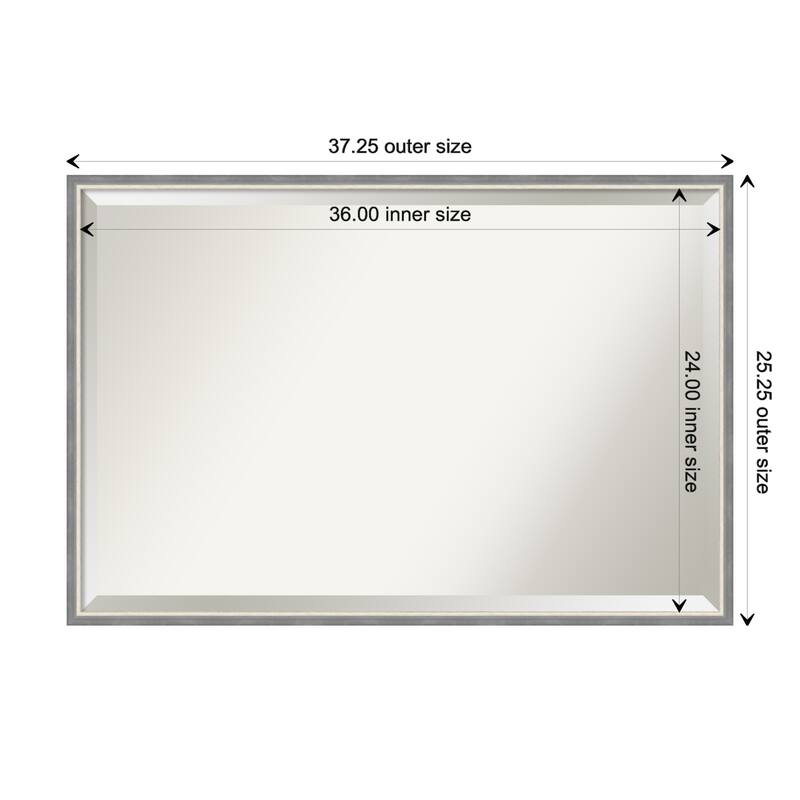 Theo Narrow Beveled Wood Framed Bathroom Vanity Wall Mirror