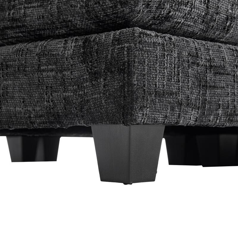 Chenille Sleeper Sofa Bed Deep Seat Loveseat Sectional Couch with Ottomans Chaise Lounge, Detachable Armrests and Side Pockets