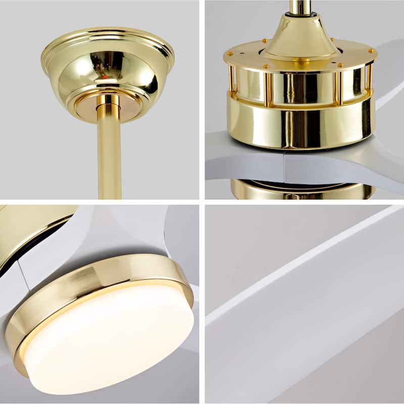 52" Ceiling Fans with Lights and Remote, 6 Speeds, Quiet DC Motor, Dimmable LED