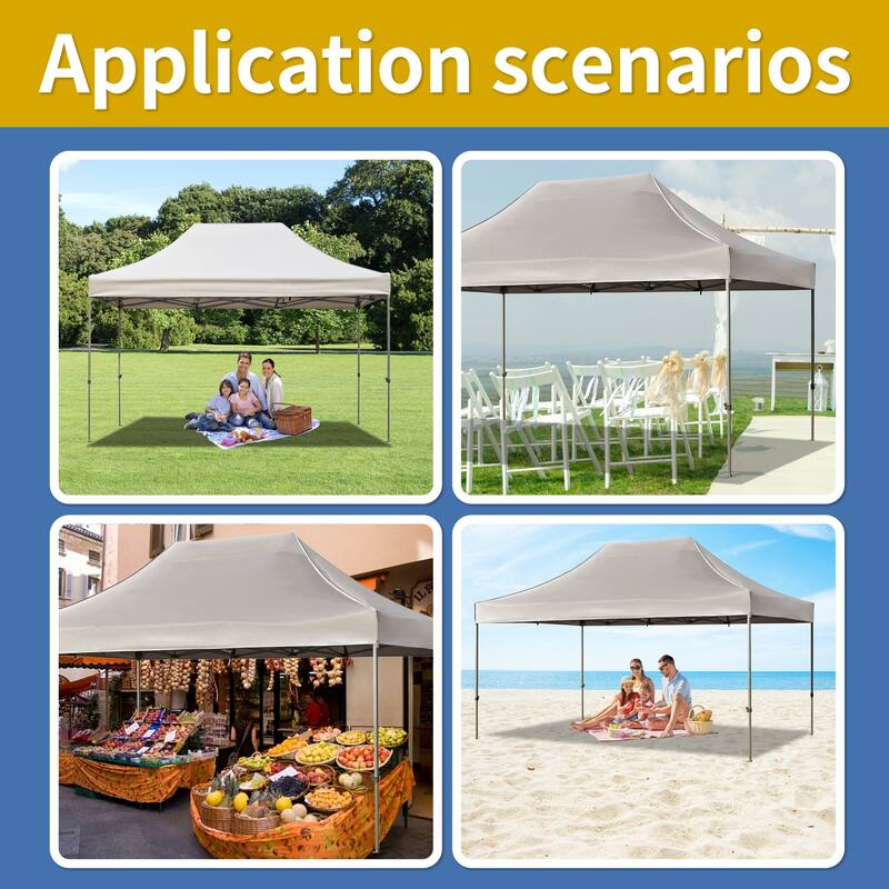 Clihome 10x15 Pop Up Canopy Tent with 4 Sidewalls, 3 Height Adjustable Outdoor Party Event Tent