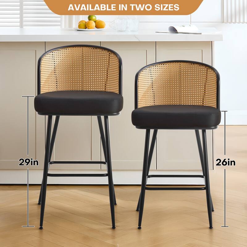 26"/29" Rattan Upholstered Bar Stool /Counter Stools Set of 2/3/4
