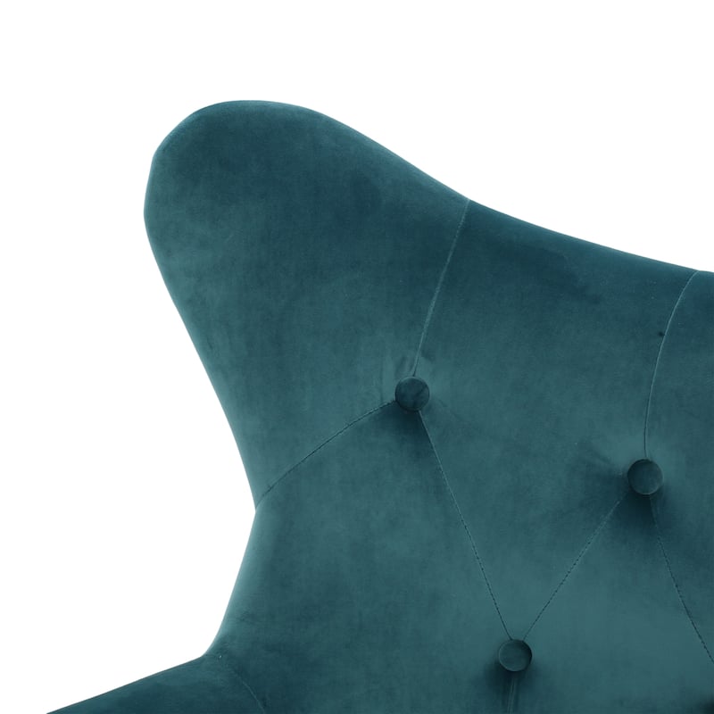 Teal 34.25" Velvet Arm Chair