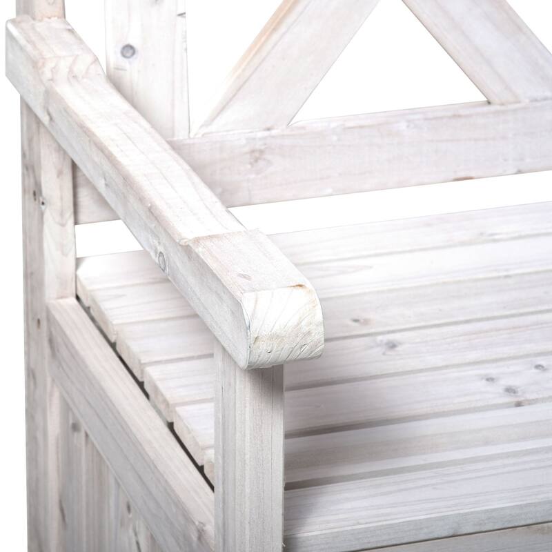 Wooden Storage Bench Porch Bench Entryway Bench, Practical Outdoor Bench Patio Bench with Backrest for Backyard