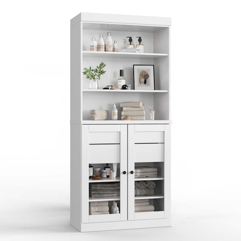 100% Solid Wood 32" Bathroom Cabinet with Optional Doors, 2-Drawers by Palace Imports
