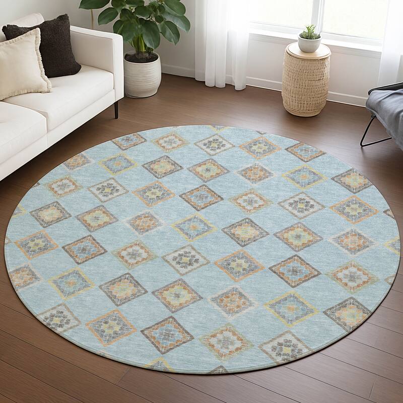 Machine Washable Indoor/ Outdoor Global Flagler Chantille Rug