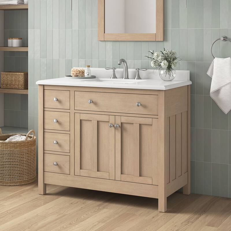 OVE Decors Newcastle 42 in Undermount Single Sink Vanity with Marble Top