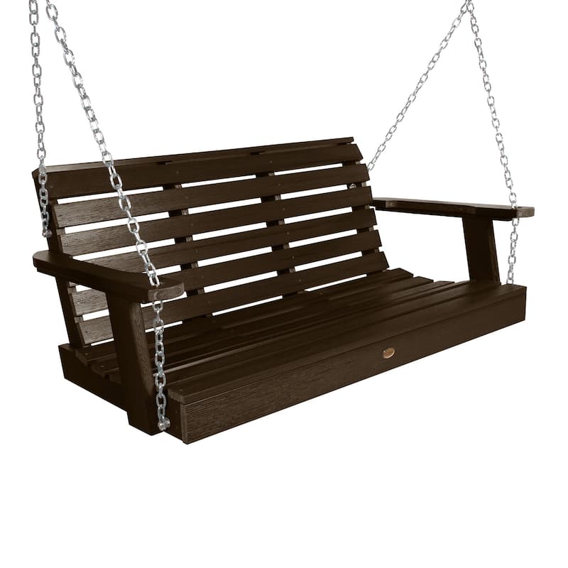 Highwood Weatherly 4-foot Eco-friendly Synthetic Wood Porch Swing - Weathered Acorn