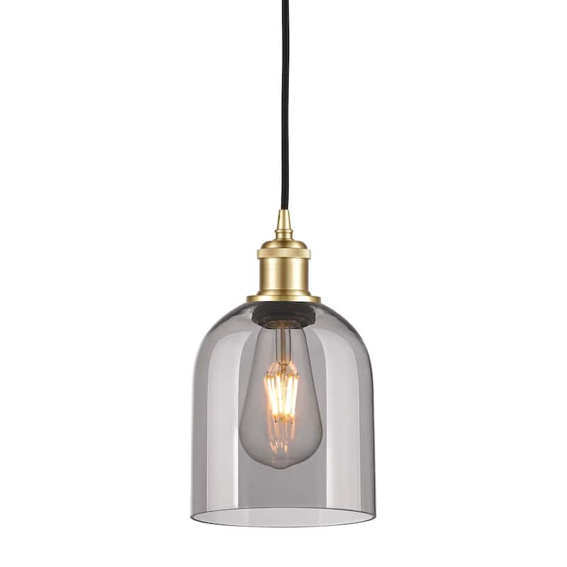 Innovations Lighting 516-1P-10-6 Bella Pendant Bella 6" Wide Mini - Satin Gold / Light Smoke
