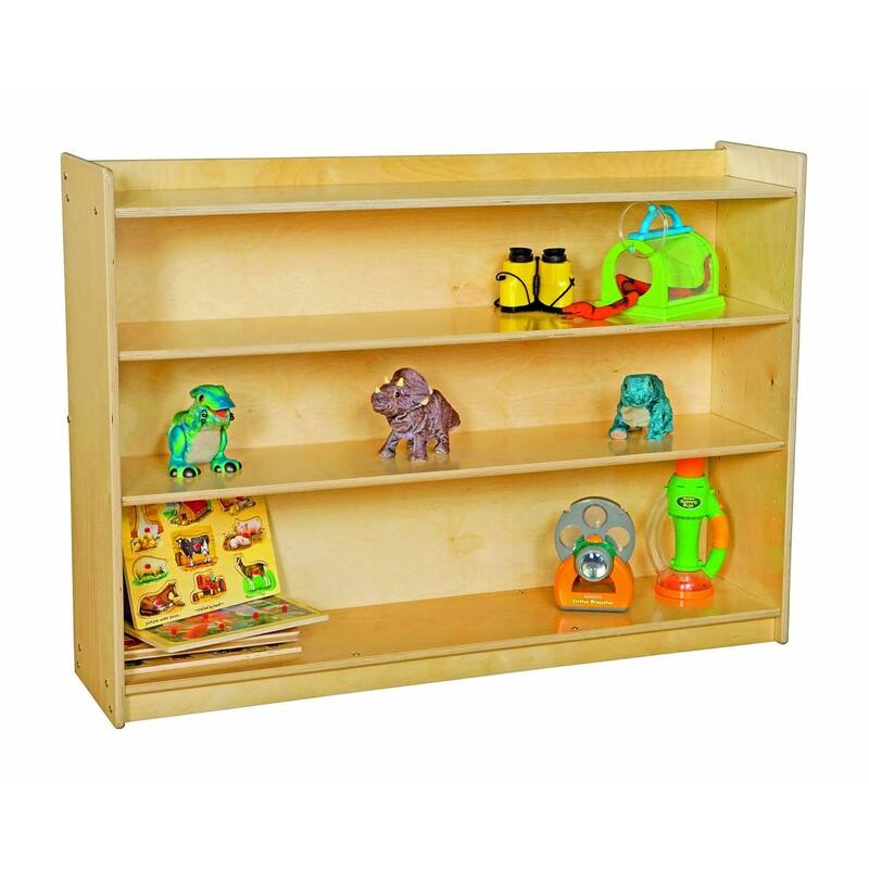 Contender C12736AJ Mobile Adjustable Shelves Bookcase w/Lip 35.5" H, Birch Plywood Bookshelf for Toddler - 34.37-Inch Height