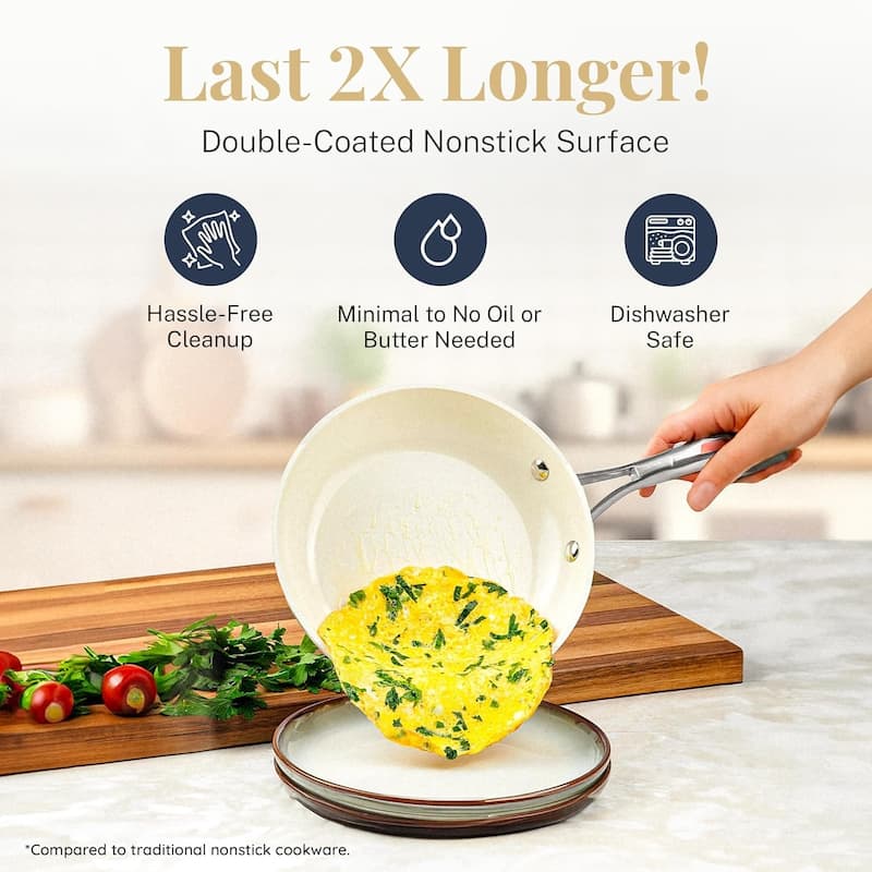Gotham Steel Hammered Cream 12" Nonstick Frying Pan