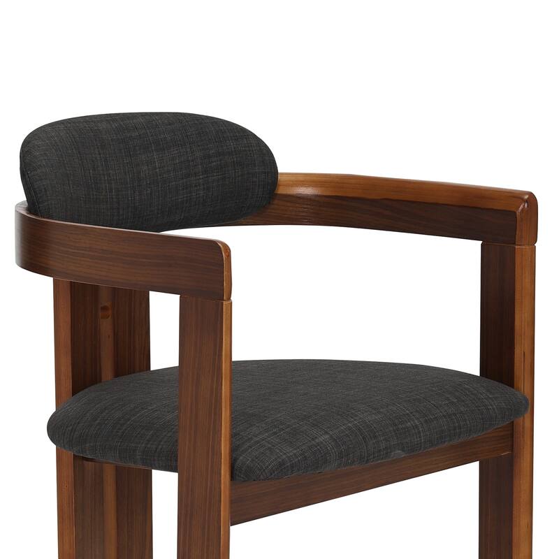 Jazmin Mid-Century Modern Upholstered Barrel Dining Chairs - Set of 2