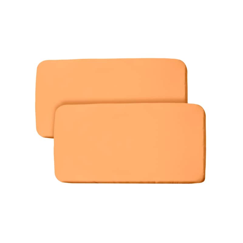 BreathableBaby All-in-One Fitted Sheet & Waterproof Cover for 33" x 15" Bassinet Mattress (2-Pack) - Coral