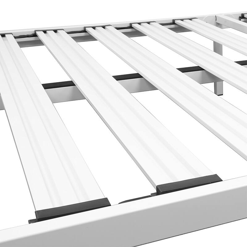 White Steel Heavy Duty Twin Size Platform Bed Frame