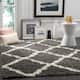 SAFAVIEH Dallas Shag Giusy Trellis 1.5-inch Thick Rug - 4' x 6' - Dark Grey/Ivory